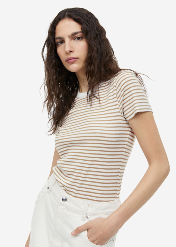 Ribbed modal T-shirt